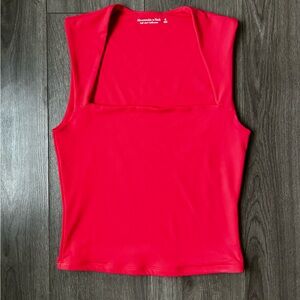 Coral Abercrombie & Fitch Square Neck Fitted Tank Size M Soft A&F Collection